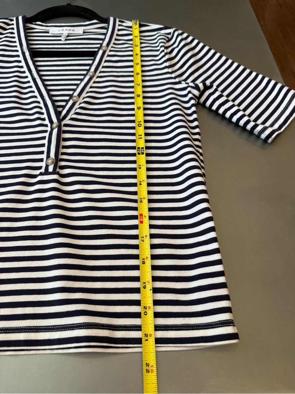 Frame Navy & White Striped Tee - Picture 8 of 9